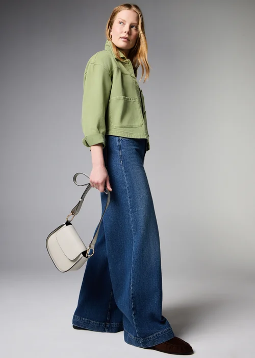 Sage Green Denim Shacket - S Image 4