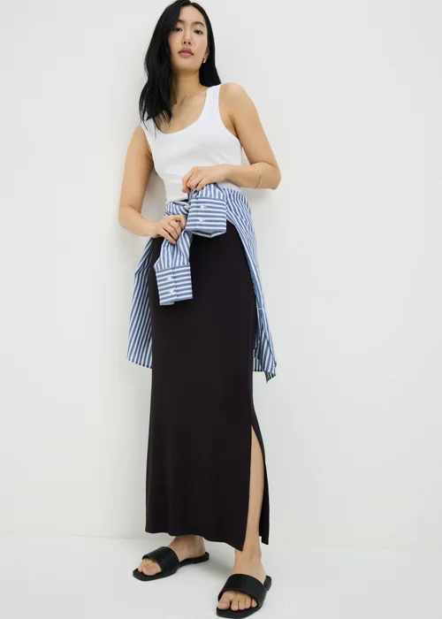Black Jersey Maxi Skirt - 8 Image 1