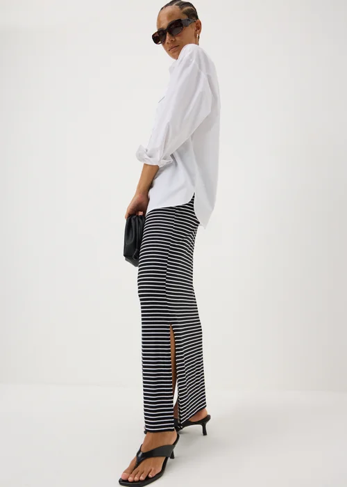 Black Stripe Jersey Maxi Skirt - 8 Image 1