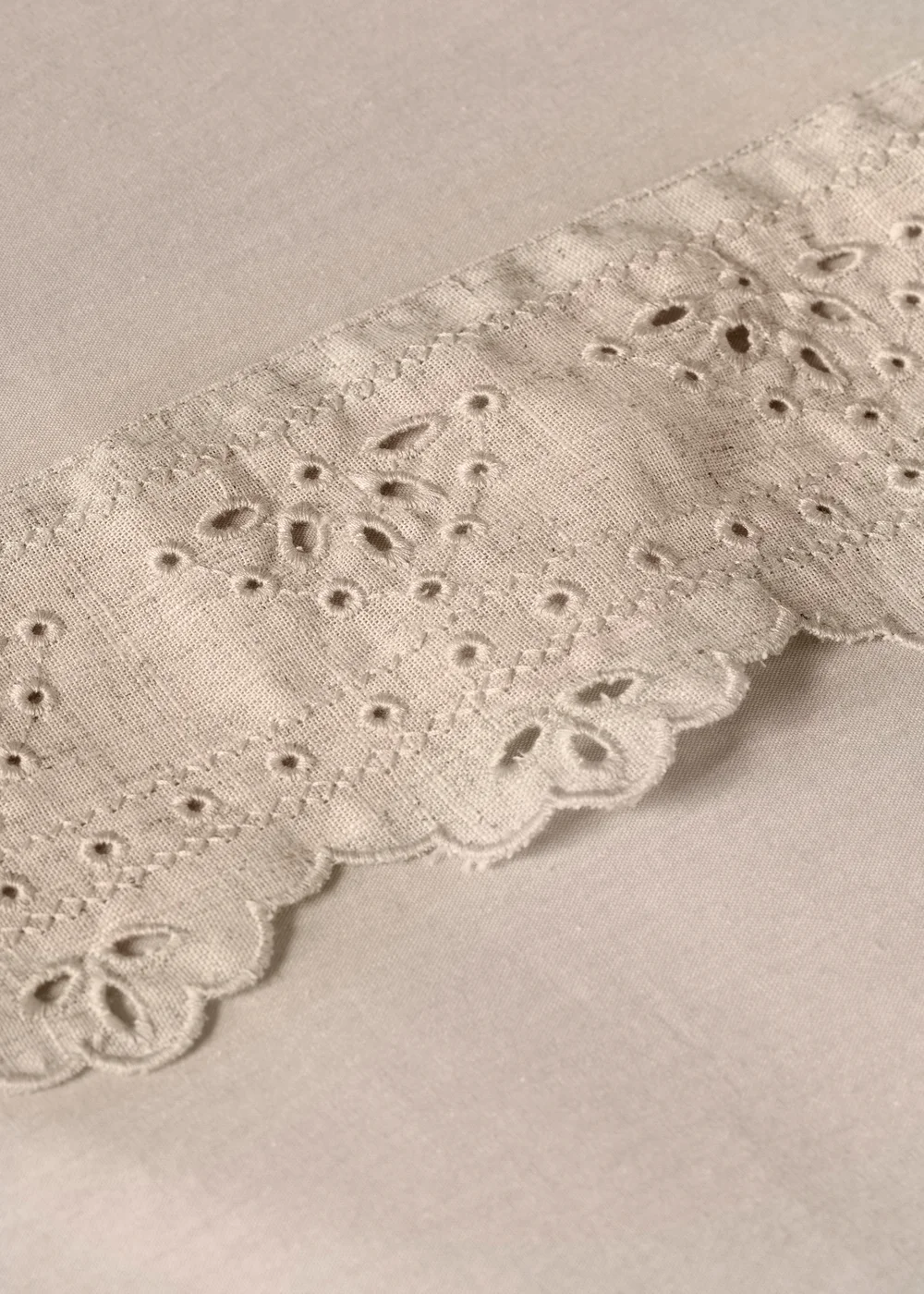 Natural Lace Frill Duvet Set - Double Image 2