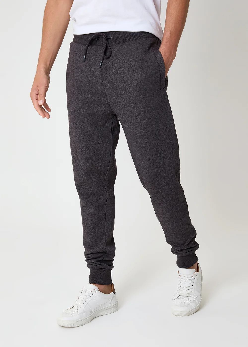 Threadbare Dark Grey Cotton Blend Trifoliate Joggers - L Image 1