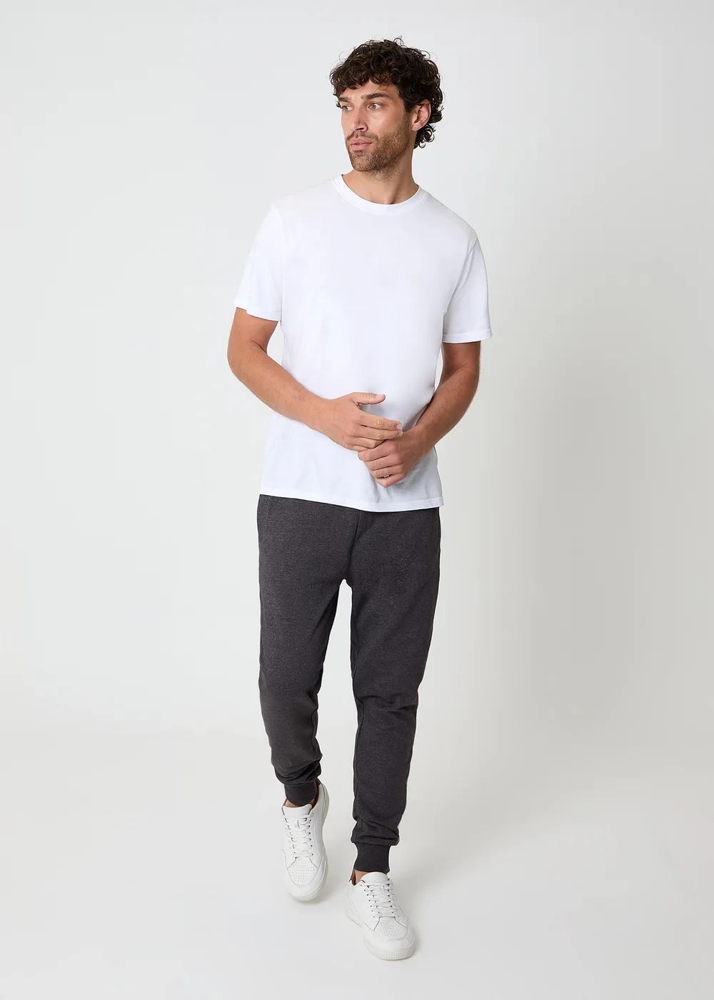 Threadbare Dark Grey Cotton Blend Trifoliate Joggers - L Image 3