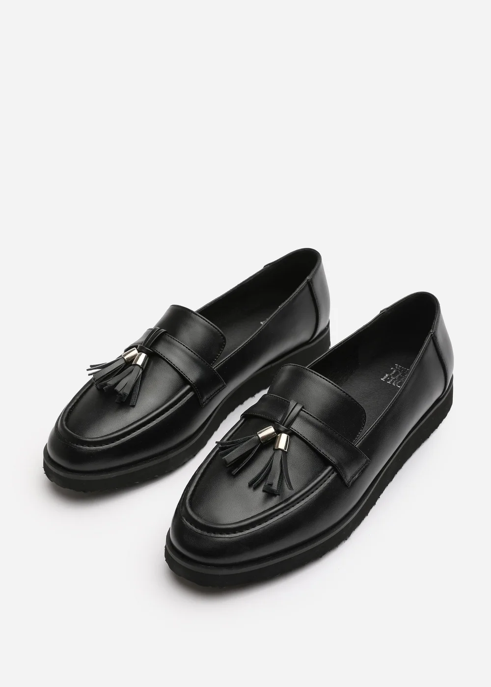 Where's That From Extra Wide-Fit Black PU Kennedy Tasseled Loafers - 4 Image 4