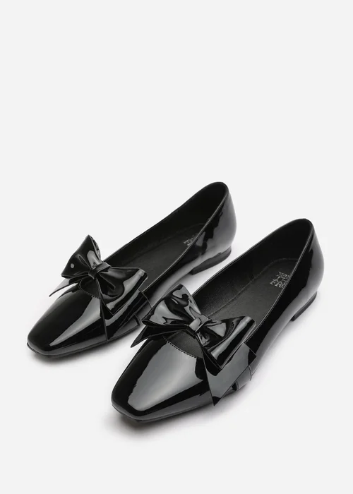 Where's That From Jessica Black Patent Square Toe Flats - 3 Image 3