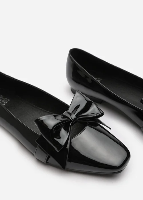 Where's That From Jessica Black Patent Square Toe Flats - 3 Image 4