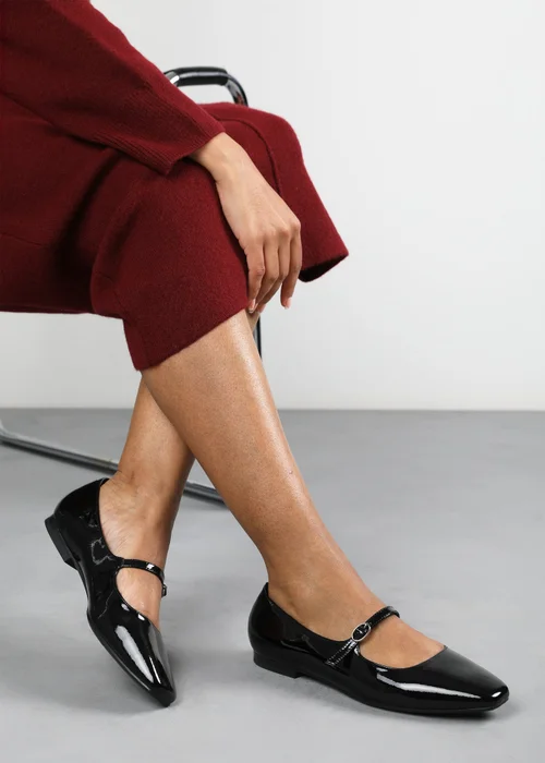 Where's That From Jennifer Black Patent Wide Fit Mary Jane Flats - 5 Image 1