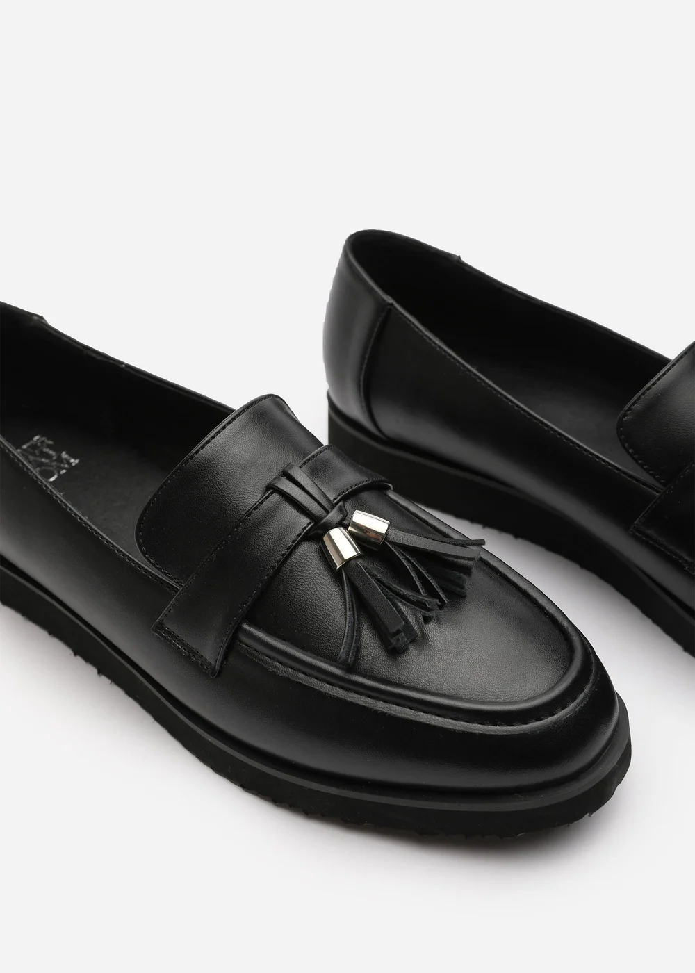 Where's That From Wide-Fit Black PU Kennedy Tasseled Loafers - 6 Image 5
