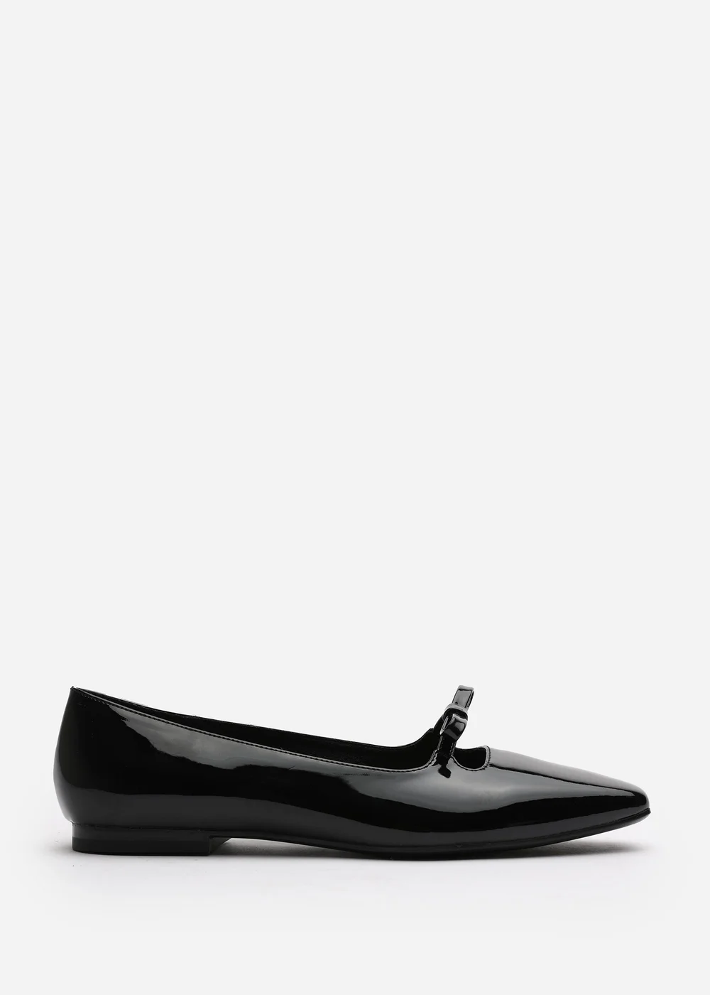 Where's That From Hope Black Patent Wide Fit Square Toe Flats - 4 Image 2