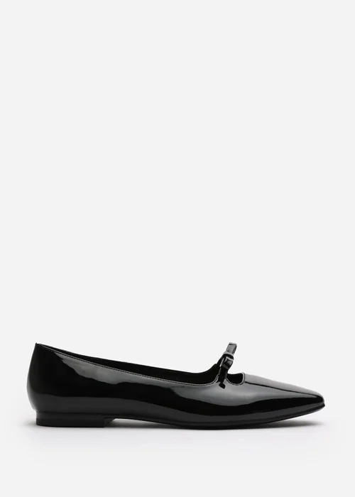 Where's That From Hope Black Patent Square Toe Flats - 3 Image 1