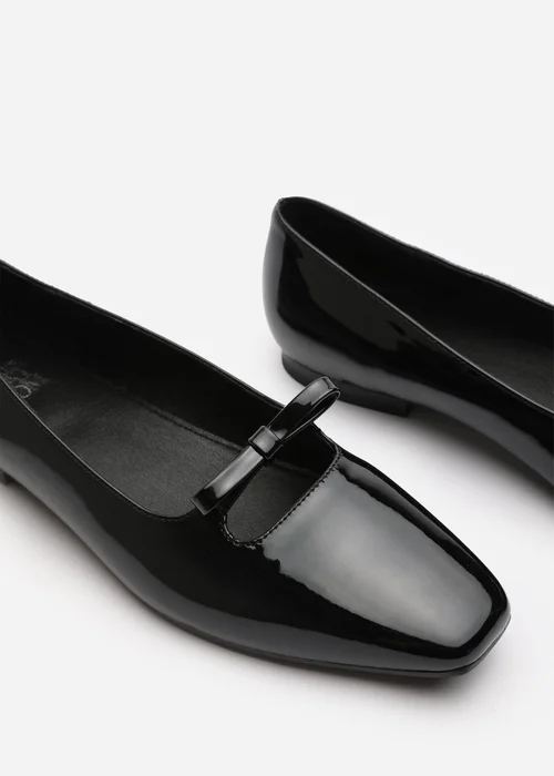 Where's That From Hope Black Patent Square Toe Flats - 3 Image 4