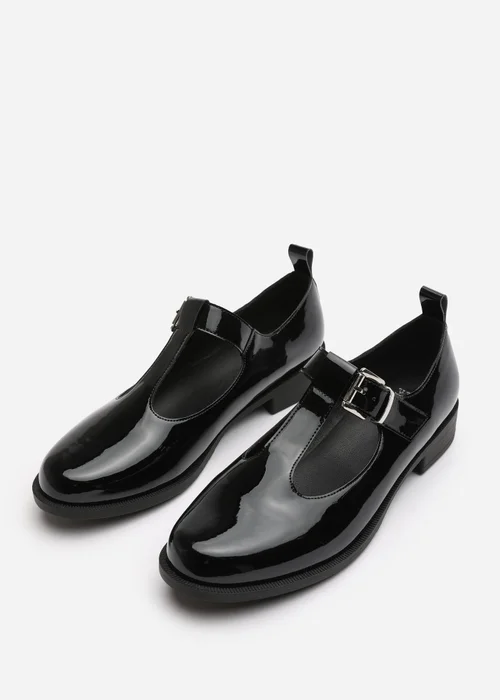 Where's That From Natalie Black Patent Extra Wide-Fit Mary Janes Loafers - 4 Image 4