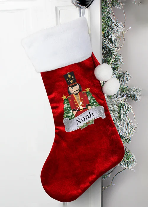 Personalised Memento Company Red Nutcracker Red Stocking - One Size Image 1