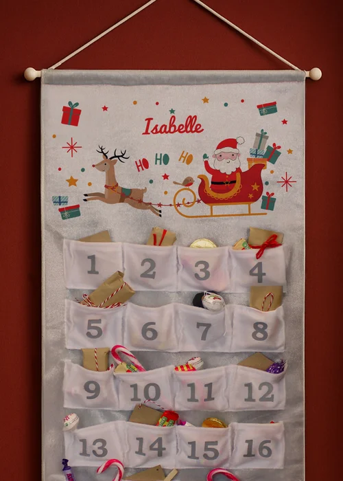 Personalised Memento Company Grey Santa Sleigh Advent Calendar - One Size Image 2