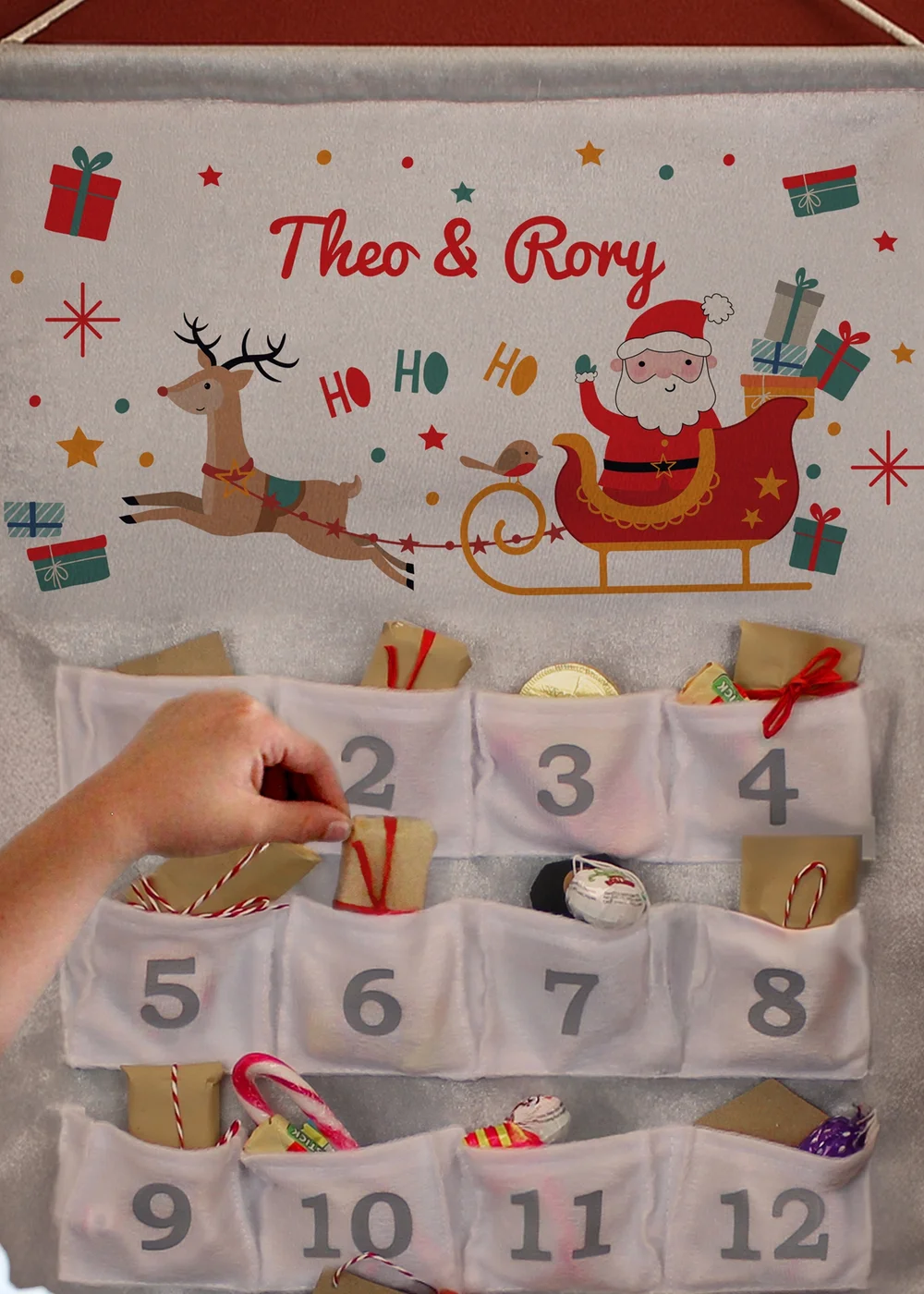 Personalised Memento Company Grey Santa Sleigh Advent Calendar - One Size Image 6