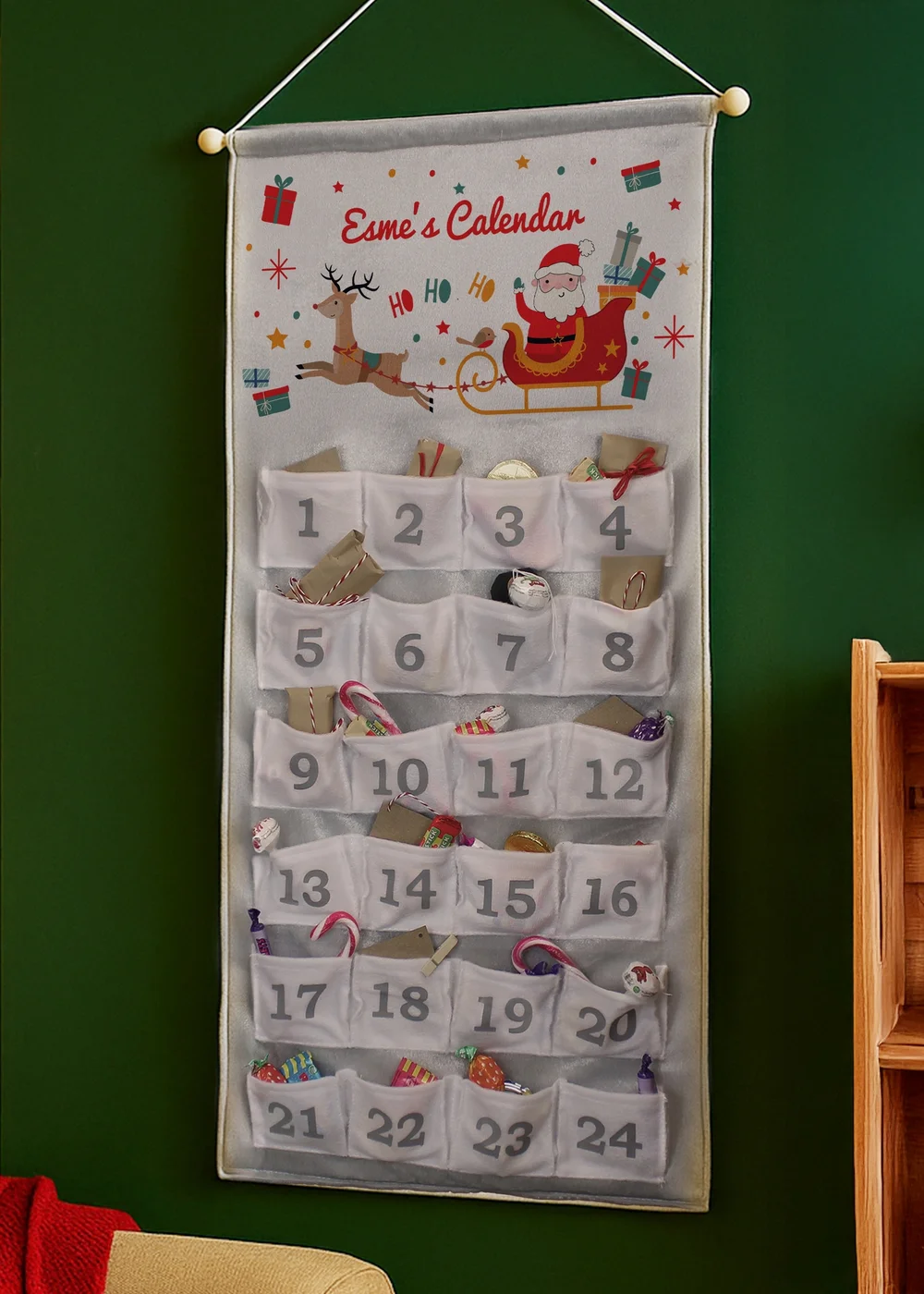 Personalised Memento Company Grey Santa Sleigh Advent Calendar - One Size Image 5