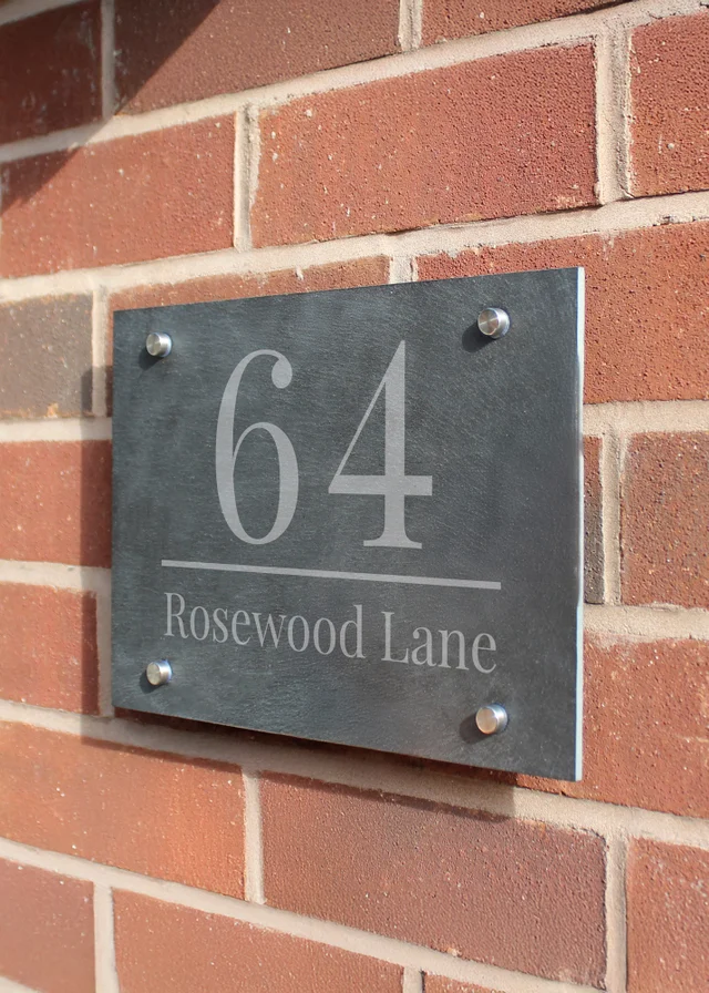 Personalised Memento Company Black Large Number Slate House Sign