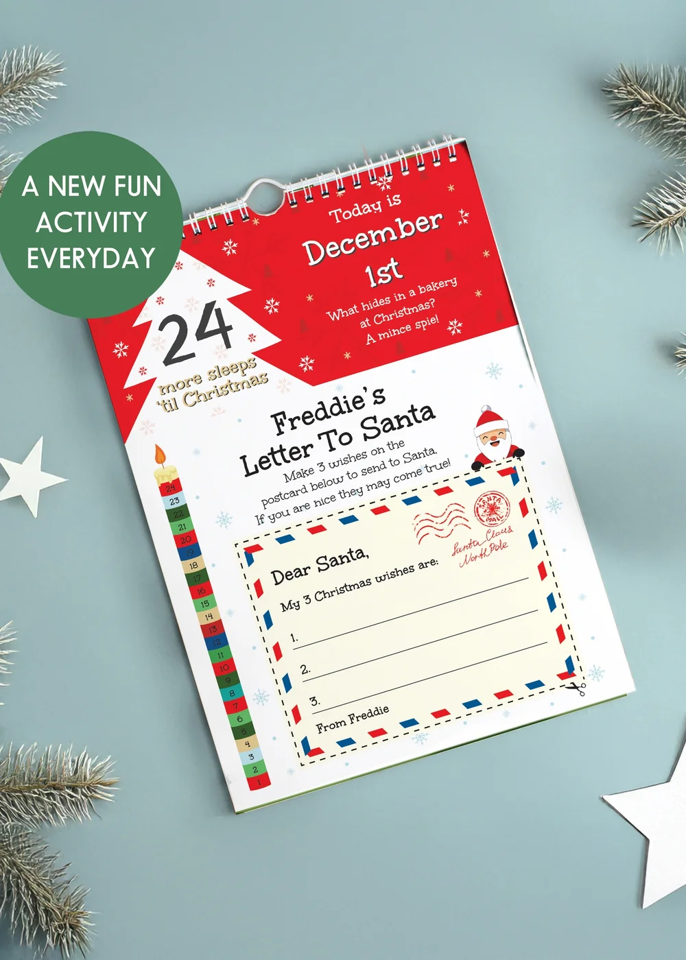 Personalised Memento Company Multi 24 Sleeps Christmas Activity Advent Calendar - One Size Image 3