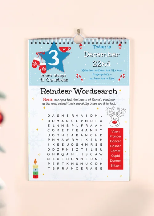 Personalised Memento Company Multi 24 Sleeps Christmas Activity Advent Calendar - One Size Image 5