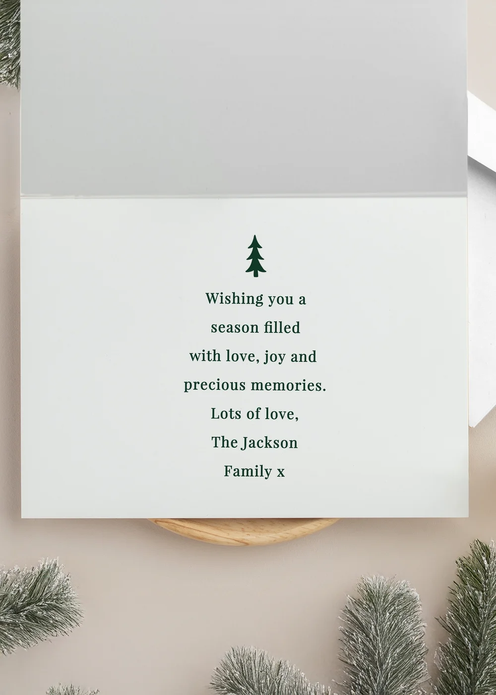 Personalised Memento Company Multi Photo Upload Pack of 10 Green Christmas Cards - One Size Image 3