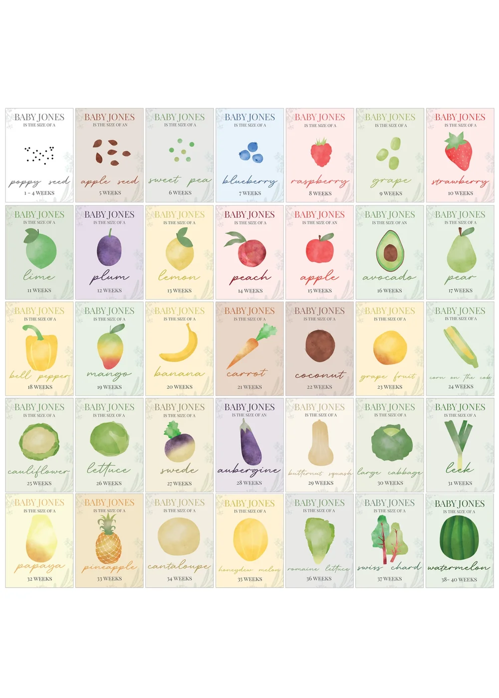 Personalised Memento Company Multi Bump to Baby Pregnancy Milestone Cards - One Size Image 6