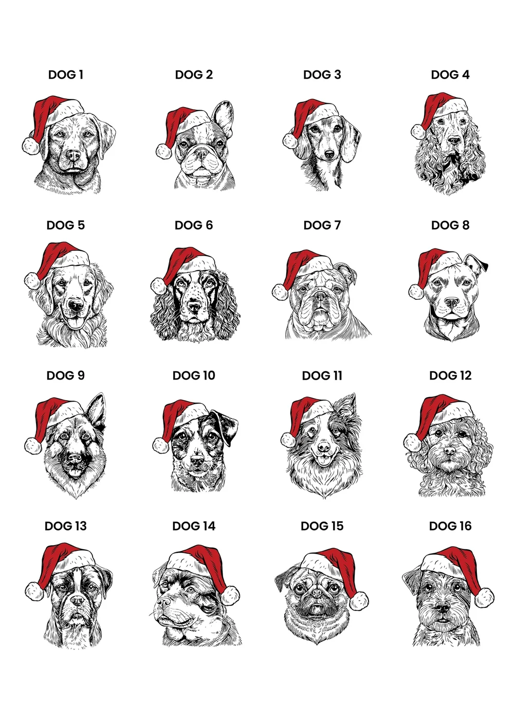 Personalised Memento Company Grey Dog Breed Christmas Stocking - One Size Image 3