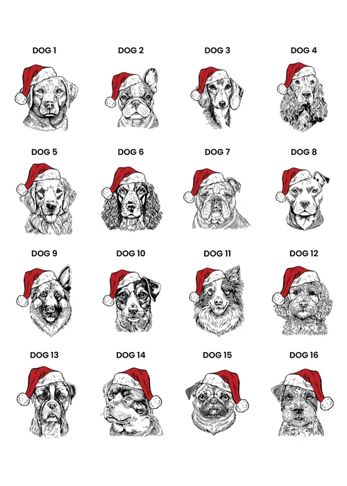 Personalised Memento Company Grey Dog Breed Christmas Stocking - One Size Image 3