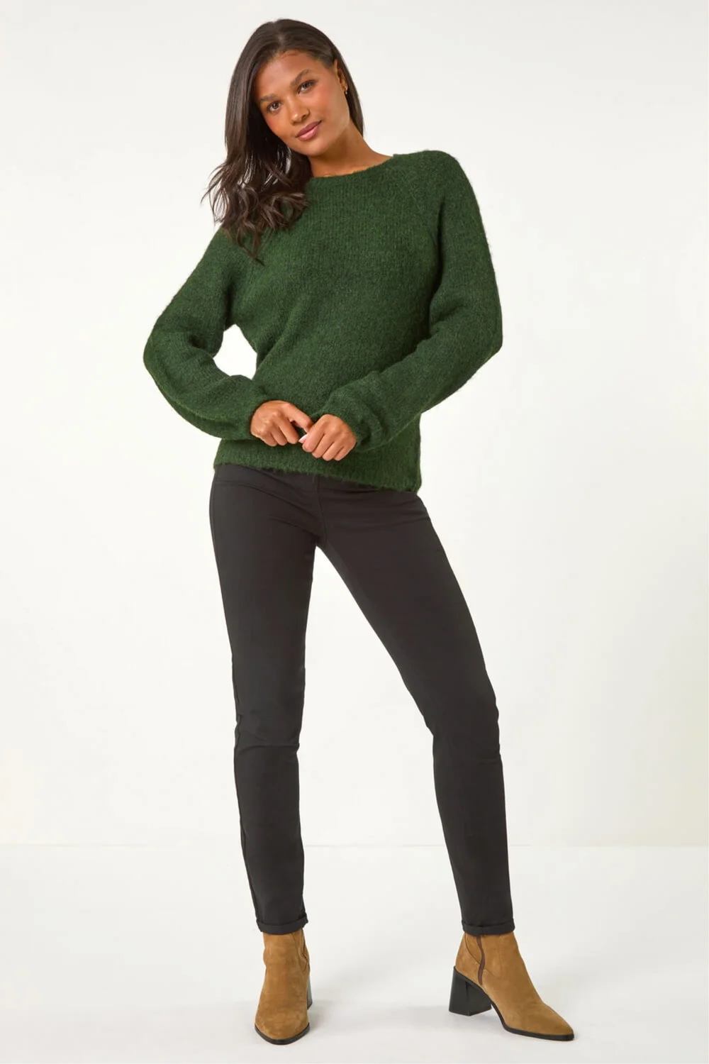 Roman Khaki Soft Knit Blouson Jumper - 12 Image 3