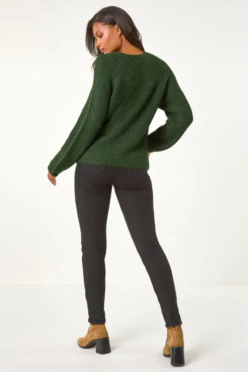 Roman Khaki Soft Knit Blouson Jumper - 12 Image 4