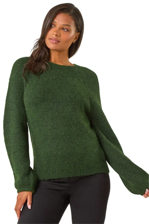 Roman Khaki Soft Knit Blouson Jumper - 12 Image 1