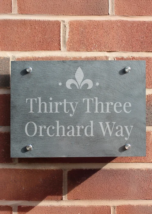Personalised Memento Company Black Ornate Slate House Sign - One Size Image 1