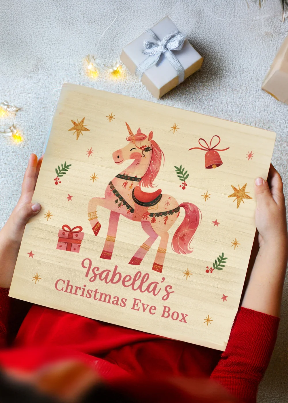 Personalised Memento Company Brown Unicorn Christmas Eve Box - One Size Image 5