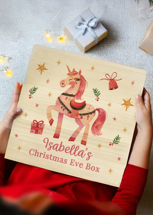 Personalised Memento Company Brown Unicorn Christmas Eve Box - One Size Image 5