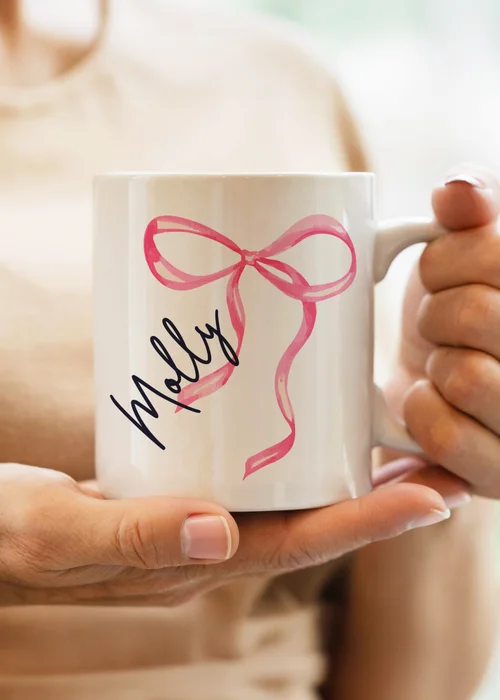 Personalised Memento Company White Bow Mug - One Size Image 1