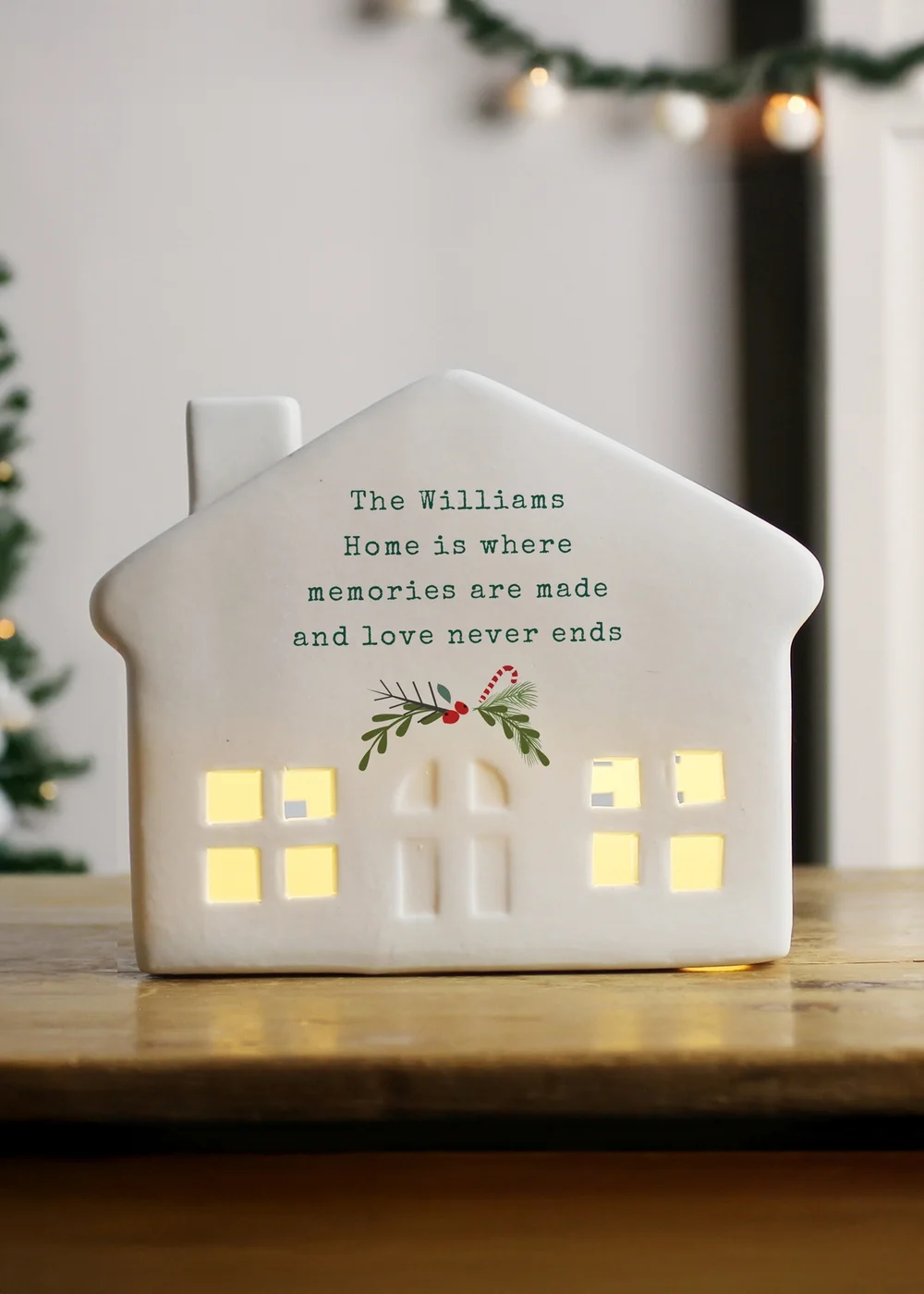 Personalised Memento Company White Christmas LED House - One Size Image 2