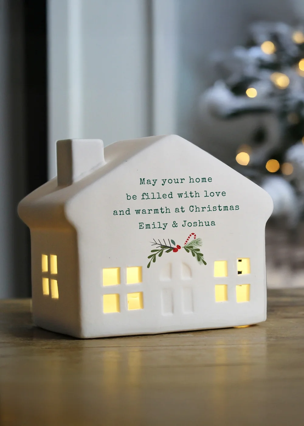 Personalised Memento Company White Christmas LED House - One Size Image 1