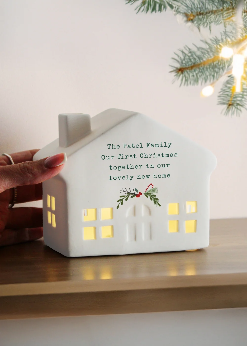 Personalised Memento Company White Christmas LED House - One Size Image 3