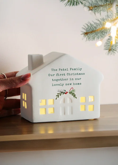 Personalised Memento Company White Christmas LED House - One Size Image 3