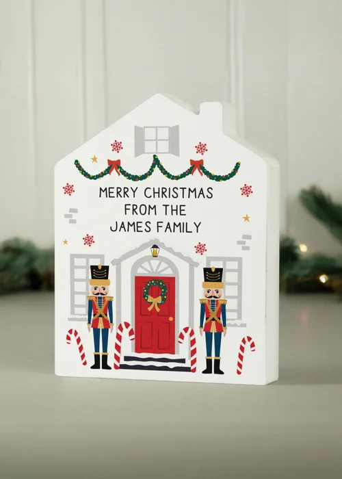 Personalised Memento Company White Nutcracker Christmas House Ornament - One Size Image 1