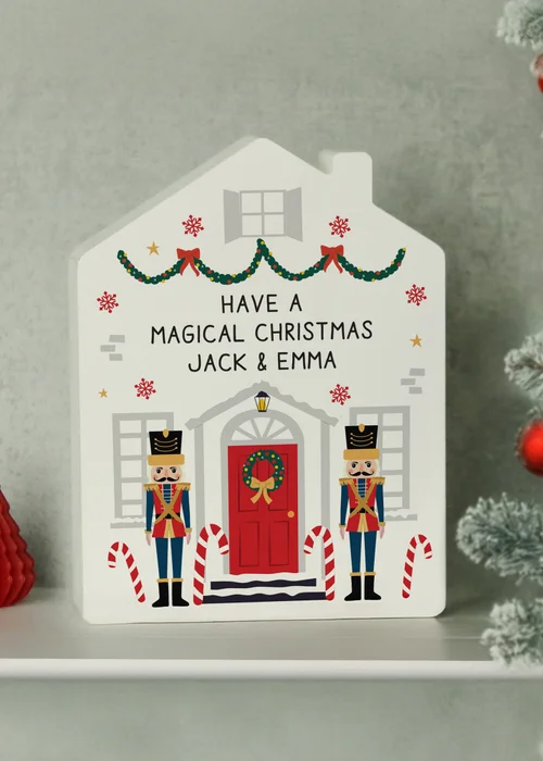 Personalised Memento Company White Nutcracker Christmas House Ornament - One Size Image 3