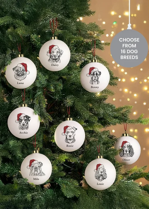 Personalised Memento Company White Dog Breed Christmas Bauble - One Size Image 3