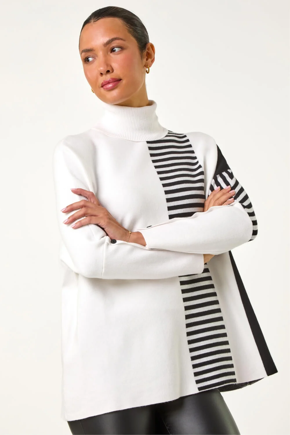 Roman Ivory Stripe Colour Block Jumper - 20 Image 4
