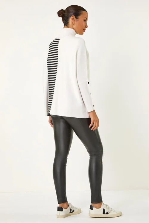 Roman Ivory Stripe Colour Block Jumper - 20 Image 3