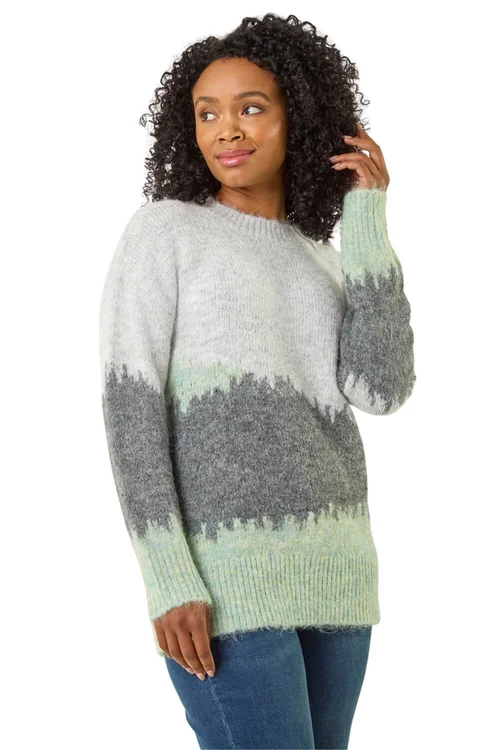 Roman Grey Petite Abstract Knit Jumper - 18 Image 1