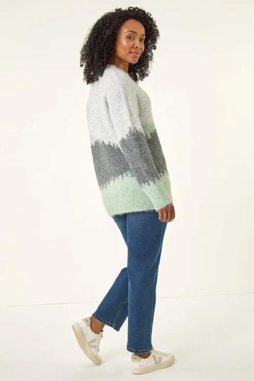 Roman Grey Petite Abstract Knit Jumper - 18 Image 4