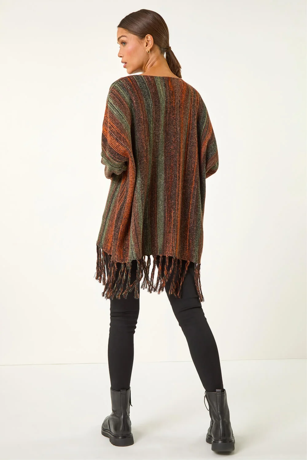 Roman Rust Ombre Vertical Stripe Fringe Jumper - 18 Image 4