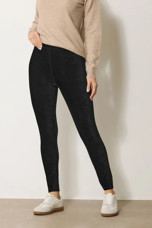 Long Tall Sally Black Cord Skinny Leggings - 16/L34 Image 2
