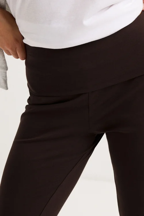 PixieGirl Petite Chocolate Brown Fold Over Flared Leggings - 18/l27 Image 4