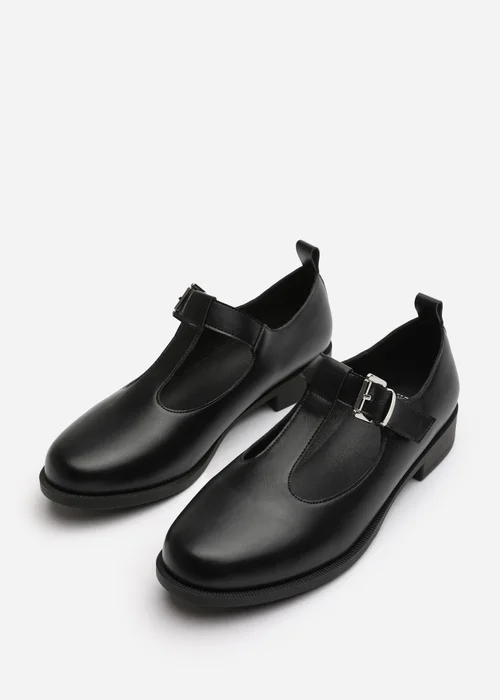 Where's That From Natalie Black PU Extra Wide-Fit Mary Janes Loafers - 4 Image 4