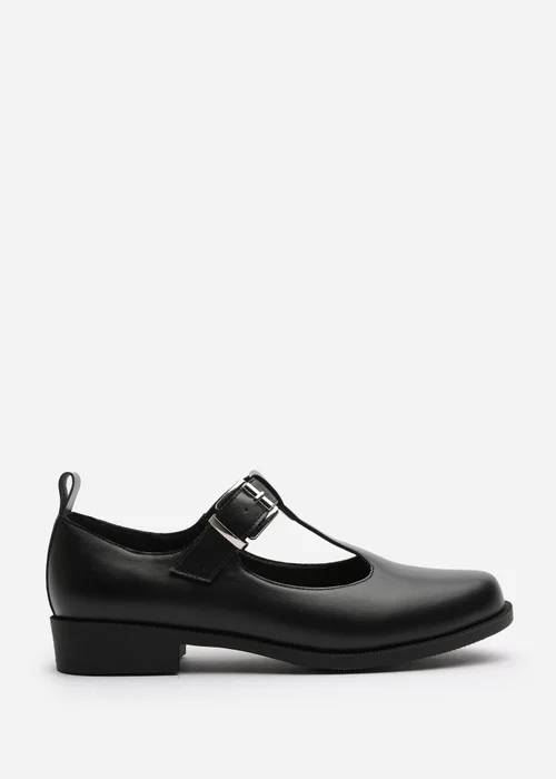 Where's That From Natalie Black PU Extra Wide-Fit Mary Janes Loafers - 4 Image 2