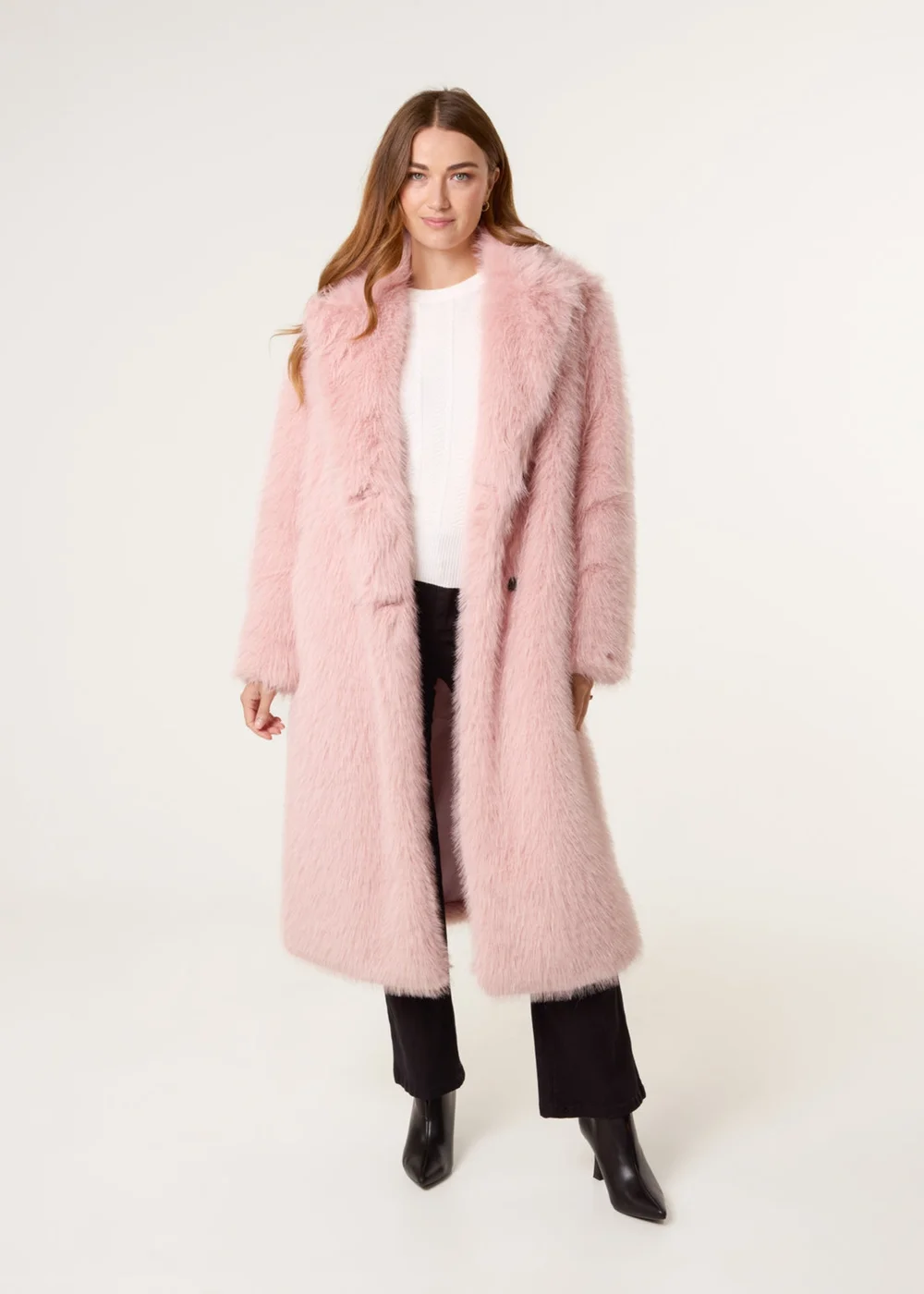 Blue Vanilla Pink Long Fluffy Coat - M Image 2